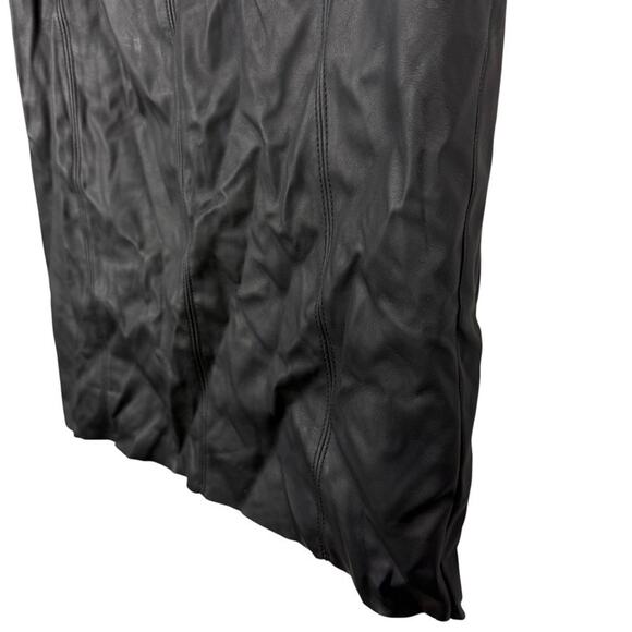 Express Matte Black Faux Leather Stretch Pencil Knee Length Skirt NWT sz 12 - Picture 8 of 16